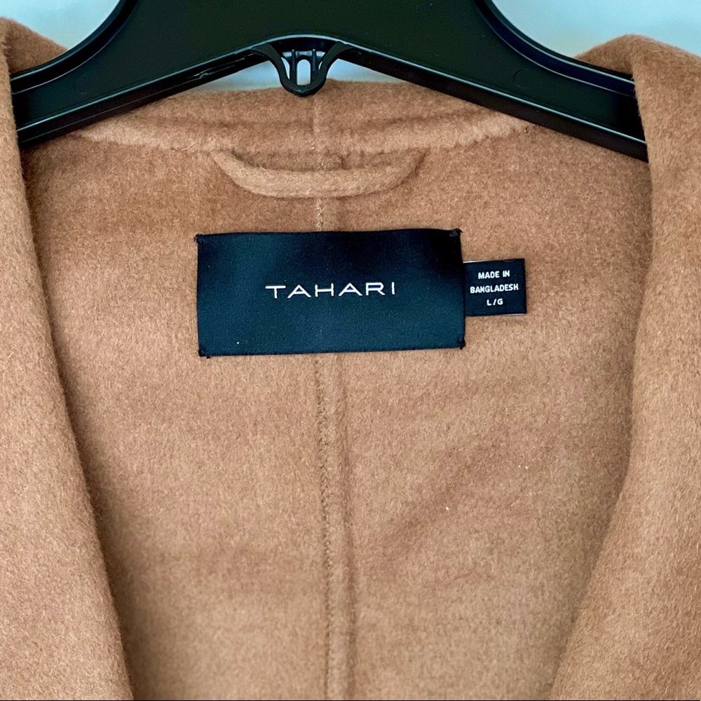 TAHARI Ella Double Face Wool Belted Coat - Camel - Picture 7 of 7